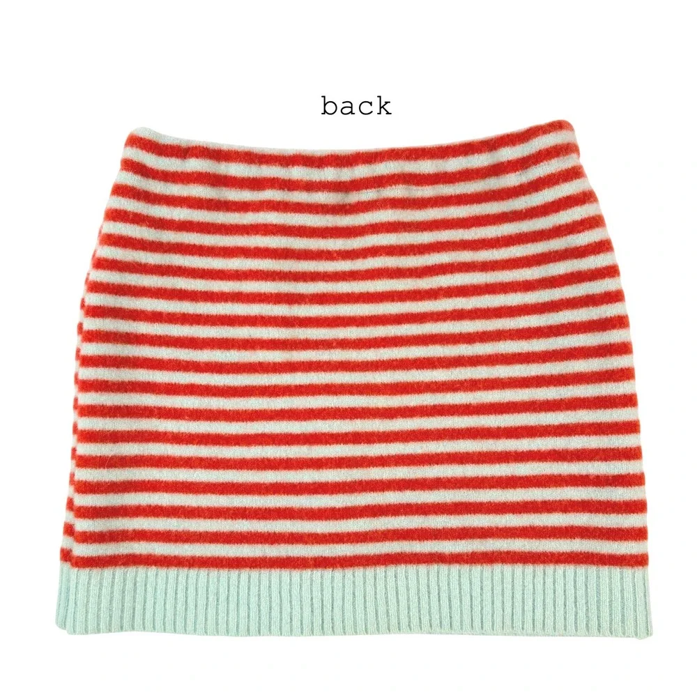 Jack & Mary Designs Bun Warmer Wool‎ Skirt Stripe Repurposed Handmade Small